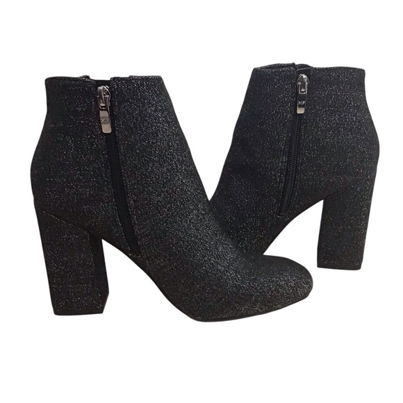 Marc Fisher Gemi Silver Black Block Heel Bootie - Picture 3 of 10